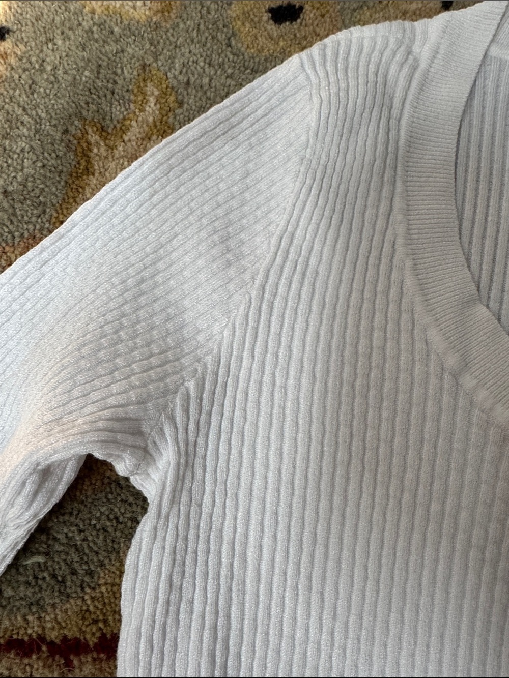 Alfani White Ribbed Scoop-Neck Stretch Knit Top - Picture 3 of 7